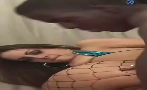 BBC Plows Wet Pussy in Fishnet Stockings